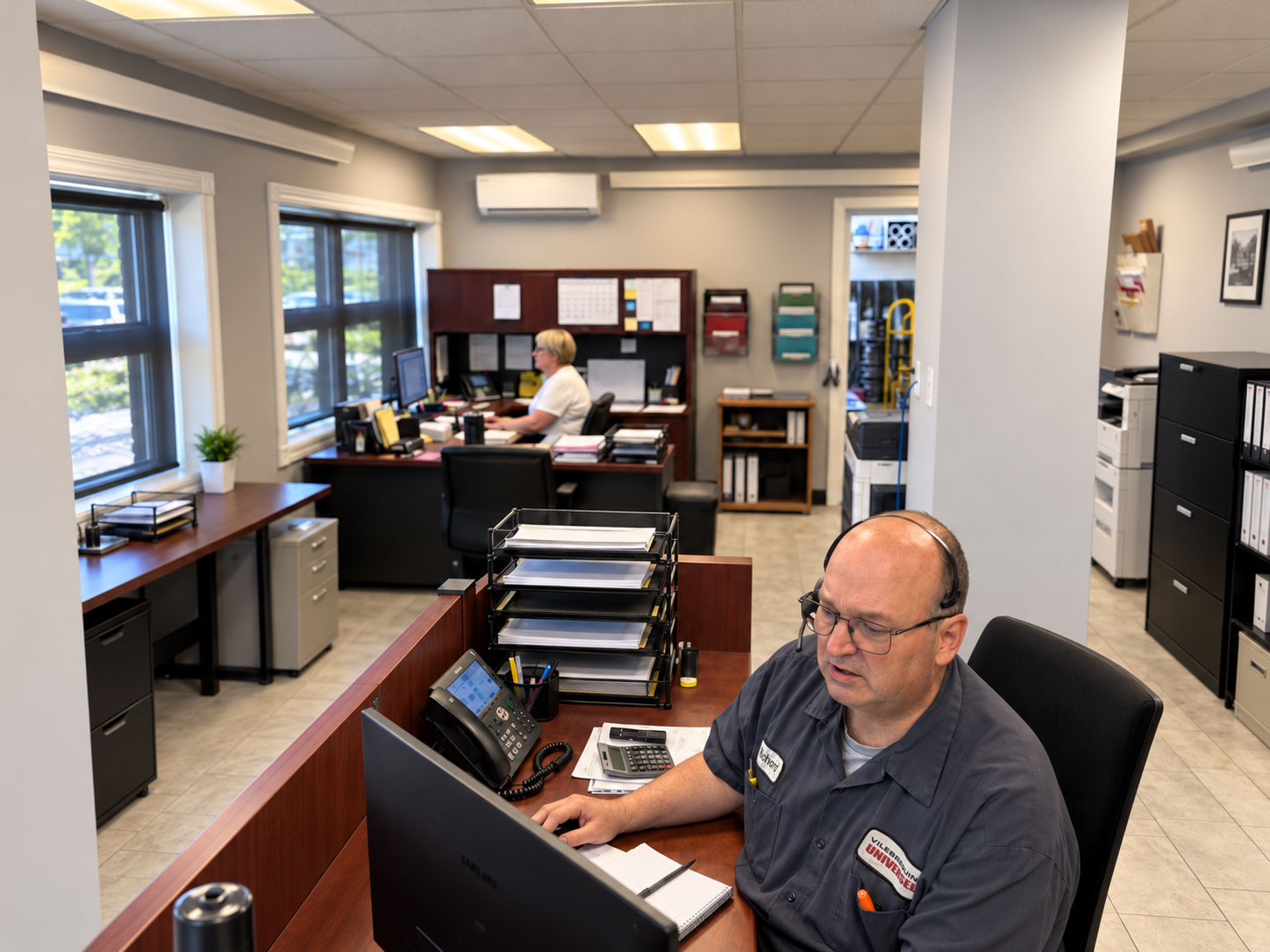 Richard Bélanger et Marie-Claude Milot au bureau de Vilebrequin Universel.